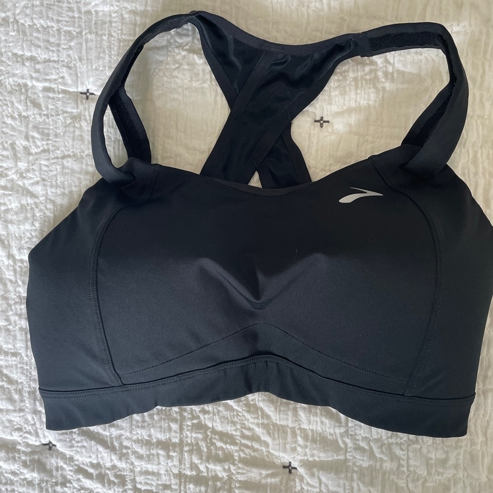 Brooks 36DD adjustable support black sports bra